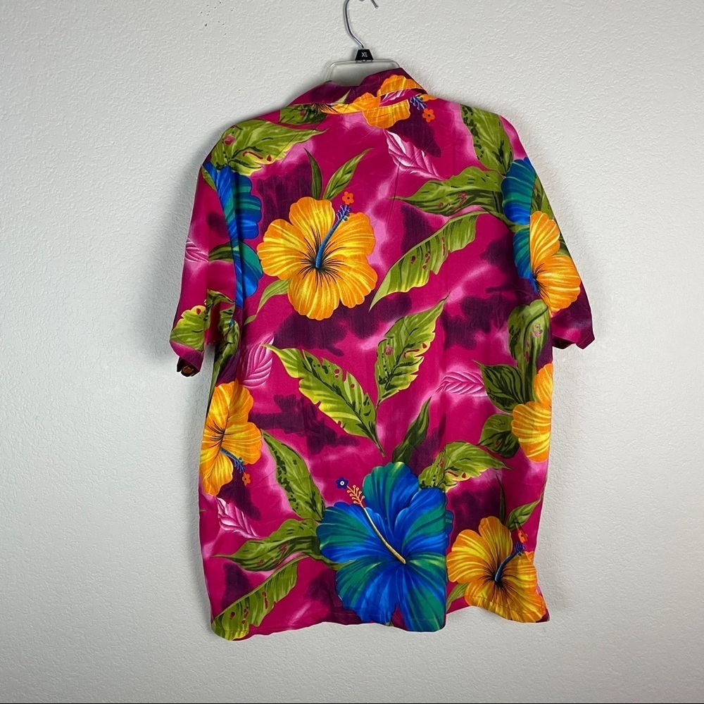 VHO Floral Hawaiian Silk Shirt Vintage Size XL - Picture 4 of 6